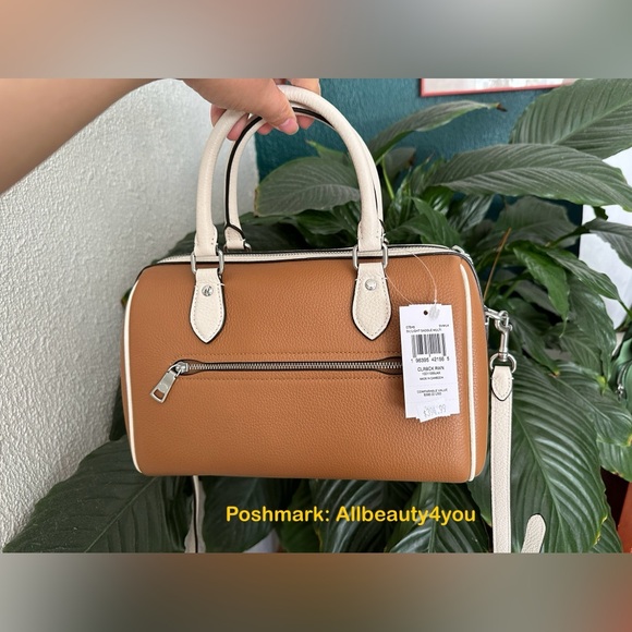 NWT COACH Rowan Satchel Bag In Colorblock - Novelty Leather/Silver/Light Saddle - Picture 9 of 16